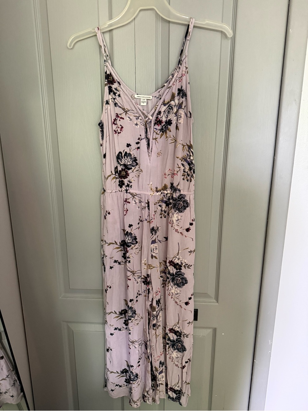 American Eagle- Light Purple Floral Jumpsuit